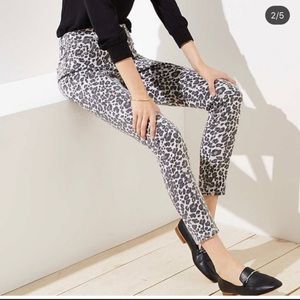 Loft leopard print skinny jeans